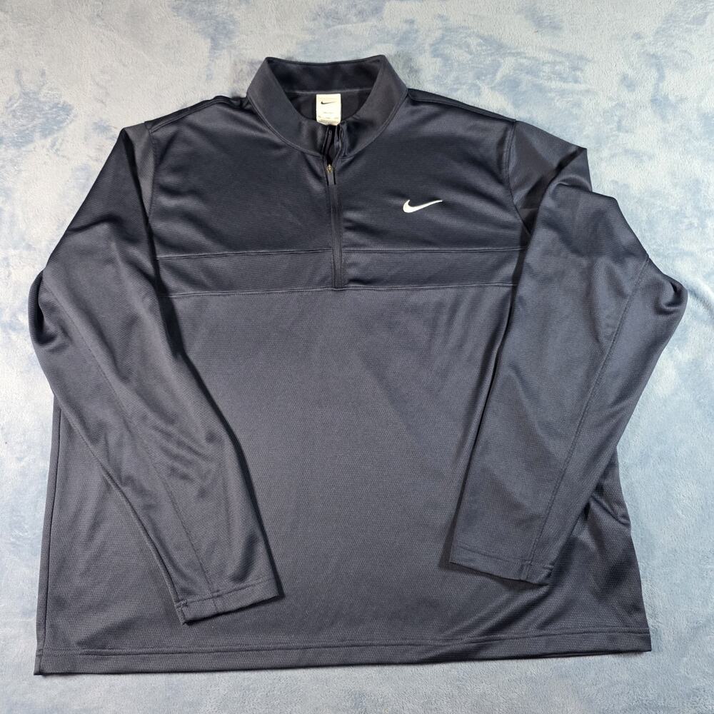 Nike Dri-FIT Men’s XXL 2XL Navy Blue 1/4 Zip Performance Pullover Long Sleeve